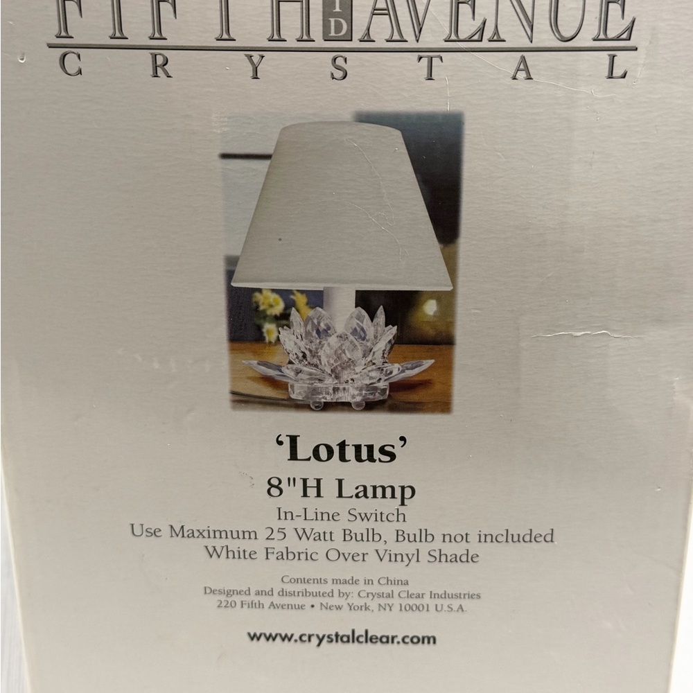 Crystal Lotus Table Lamp with Beige Shade - Picture 8 of 8